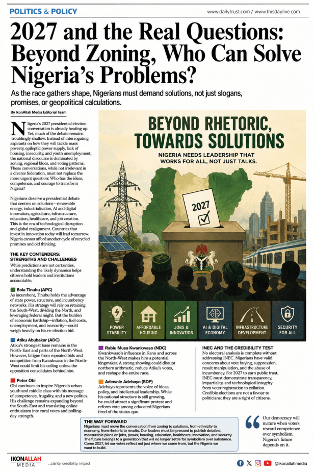 Beyond Zoning: Will Nigerians Vote for Identity or Competence in&nbsp;2027?
