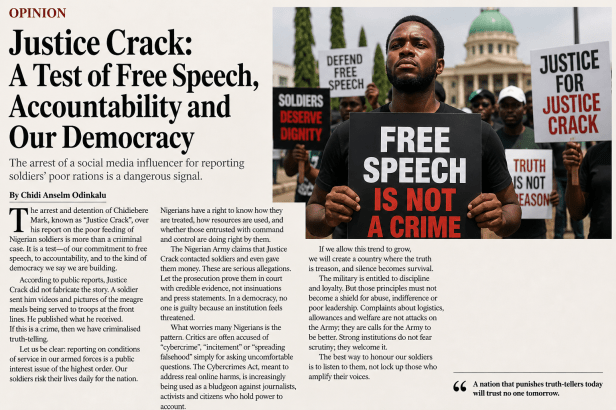 JUSTICE CRACK, THE MILITARY, AND THE PRICE OF TELLING UNCOMFORTABLE&nbsp;TRUTHS